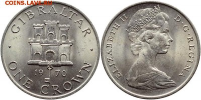 Крона Шайба Гибралтар 1 крона 1970 Замок - 74-722_b