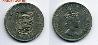 Крона Шайба Джерси 5 шиллингов 1966 900 лет конституции - 8154_b