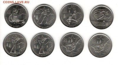 25 центов, Канада - ОИ в Ванкувере. 8 монет по фиксу - Канада