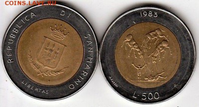 Биметалл!! Сан Марино 500 лир 1983 Ядерная угроза - san_marino_1983_g_500_lir