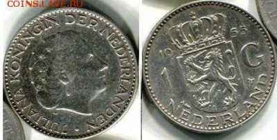 Нидерланды 1 гульден 1955 Королева Юлиана - нидерланды.JPG