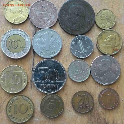 Иностранные монеты разные 16 штук №2 - 3_thumb