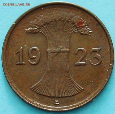 1 пфенниг 1923 E Веймар. Засорение штемпеля? - 994