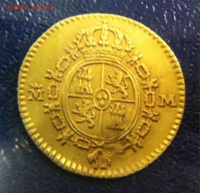 2 эскудо 1788 года Карл 3 (золото 1.71гр) - image