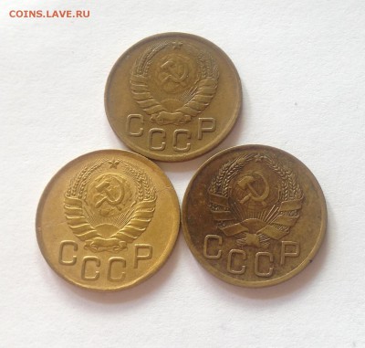 3 копейки 1936г. , 1946г.(2шт.) , до 27.06.17г. - 336-46-3