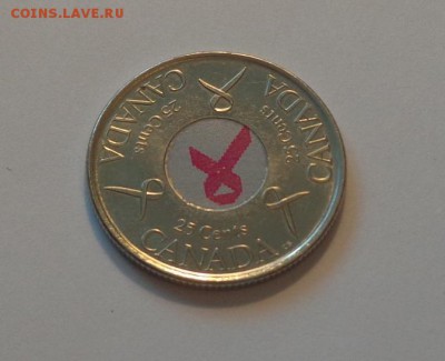 КАНАДА - ЛЕНТА НАДЕЖДЫ цветной квотер до 27.06, 22.00 - Канада 25 ц 2006 Лента надежды_1