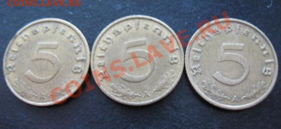 Третий рейх, набор 1 пф, 1937-39 гг, до 22.02 в 21-00 мск - рейх 5А 37-39а