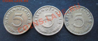 Третий рейх, набор 5 пф, 1937-39 гг, до 22.02 в 21-00 мск - рейх 5Е 37-39а