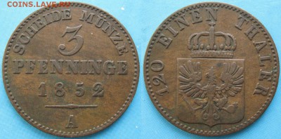 23.Ходячка Германии 1852-1943г. - 23.2. -Пруссия 3 пф 1852 А   6403