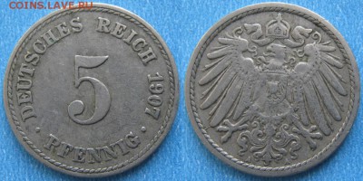 23.Ходячка Германии 1852-1943г. - 23.13. -пфеннигов 1907 А    175-к17-7665