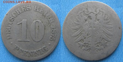 23.Ходячка Германии 1852-1943г. - 23.19. -Германия 10 пфеннигов 1875     175-к17-7660