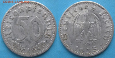 23.Ходячка Германии 1852-1943г. - 23.40. -Германия 50 пфеннигов 1935 A     160-ас21-5919