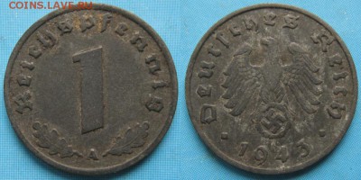 23.Ходячка Германии 1852-1943г. - 23.44. -Германия 1 пфенниг 1943 А    7683