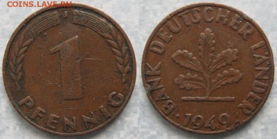24.Ходячка ФРГ 1 пфенниг 1949-1995г. - 24.2. -ФРГ 1 пфенниг 1949 J    6703