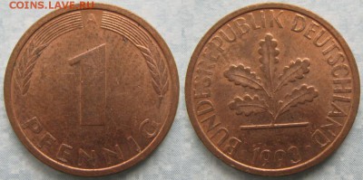 24.Ходячка ФРГ 1 пфенниг 1949-1995г. - 24.54. -ФРГ 1 пфенниг 1993 A    7244