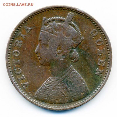 4 анна 1862 - аверс - Индия-британская_1862-четверть-анна_А