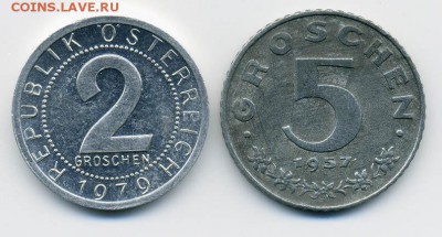 Австрия 5 и 2 грошей - Австрия_2-5гроши_р