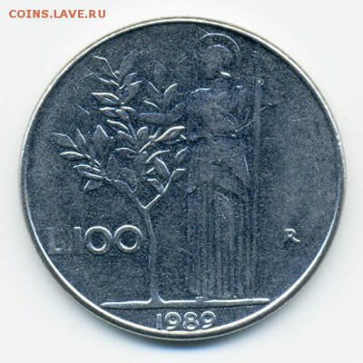 Италия 100 лир 1989 - Италия_100лир-1989_Р