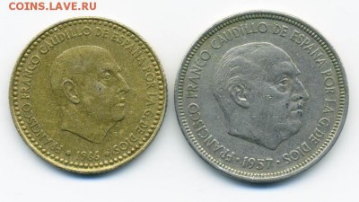 Испания 1 и 5 песет Франко - Испания_1-5песет-Франко_а