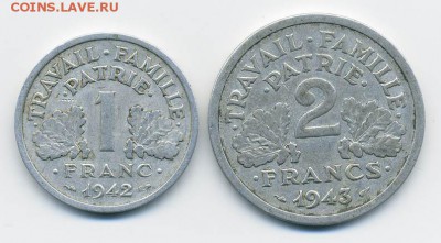 Франция франки режима Виши - Франция_Виши-франки-2шт_р