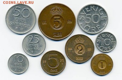 Подборка монет Швеции 9 шт. - подборка_Швеция-9шт_р