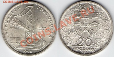 Ag Португалия, 20 эскудо 1966 год -Мост-, до 27.02.11 22:00 - Порт_20_66