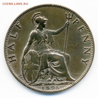 2 пенни 1896 - реверс - Британия_1896-полпенни_Р