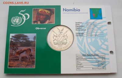 Намибия 10$ долларов 1995 50 лет ООН буклет Крона Шайба - 100_7221