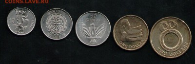 СОЛОМОНОВЫ О-ВА НАБОР 10,20,50 ЦЕНТОВ,1,2 ДОЛЛАРА 2012 UNC - 9 001