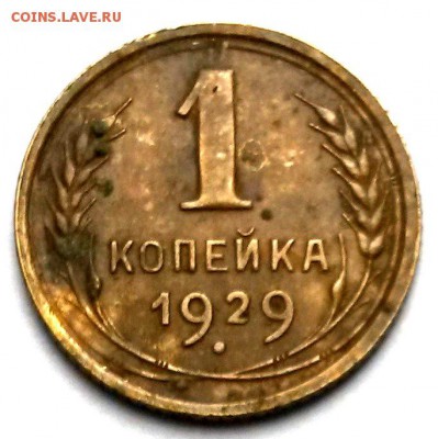 1 копейка 1929 года   до 6.07     22.00 - 22