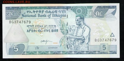 ЭФИОПИЯ 5 БИР 2008 UNC - 35 001