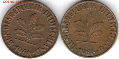 ФРГ 2 пфеннига 1966 г.D, F до 05.07.17 г. в 24.00 - сканы 001