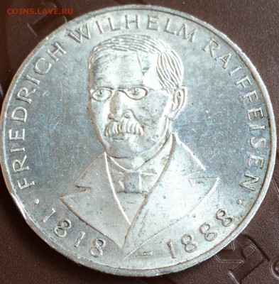 ФРГ-150 лет со дня рожд. Фридриха Райффейсена - 5 Марок. - 1