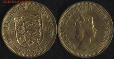 4 шиллинга 1957 до 22:00мск 08.07.17 - Джерси 1-4 шиллинга 1957