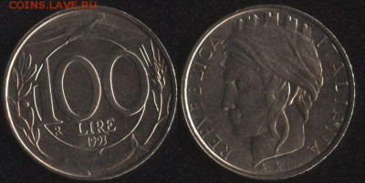 Италия 100 лир 1993 до 22:00мск 08.07.17 - Италия 100 лир 1993