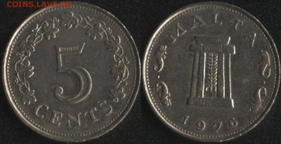 Мальта 5 центов 1976 - Мальта 5 центов 1976