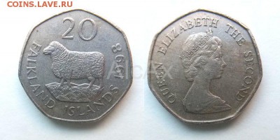 Фолклендские острова  20 пенсов 1998 KM#17 до 7.07 - 52662975