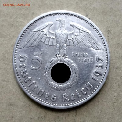 5 рейхсмарок 1937г А Гинденбург НИЗКИЙ СТАРТ до 7.07.17г - Копия P1130991