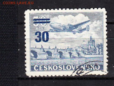 Чехословакия 1949 авиация 1м надпечатка 30 - 693