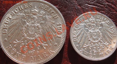 5 и 2 марки 1901.Пруссия 200 лет королевству. - прус2