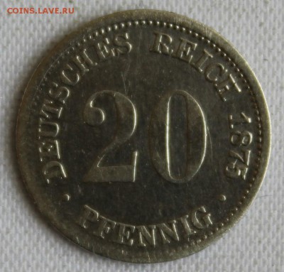 С 1 РУБ. ГЕРМАНИЯ 20 пфеннигов 1875г."D" до 11.07 в 22-00 - IMG_7600.JPG