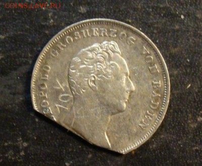 Браки на иностранных монетах - Baden 1 guld 1843