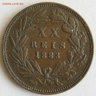 С 1 РУБ.  ПОРТУГАЛИЯ XX REIS 1883г. LUIZ-I  до 12.7 в 22-00 - IMG_7706.JPG