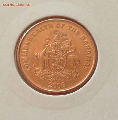 1 цент Багамы 2006г. , UNC , до 13.07.17г. - Багамы 1 ц-1
