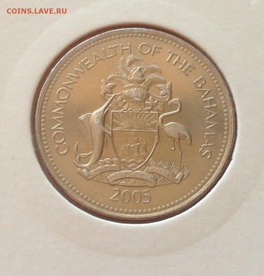 25 центов 2005г. Багамы , UNC , до 13.07.17г. - Багамы 25 ц-1