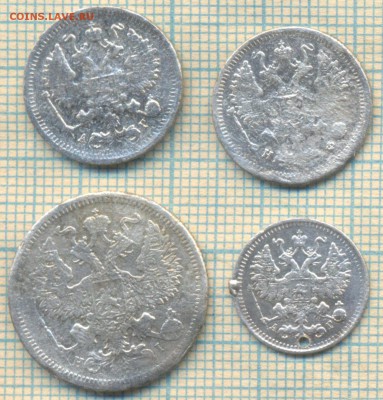 4 монеты 1889-1898гг., до14.07.2017г. 22.00 по Москве - 1875 4444 а