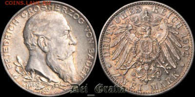 2 марки 1902 Баден - на оценку - baden_2_marki_1902_50_let_pravlenija_xf_unc