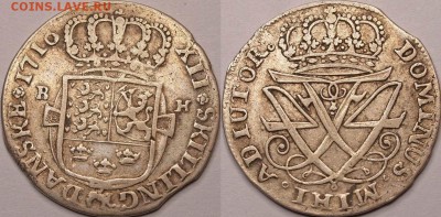 Дания - Friderik IV (1699-1730)-12 skilling 1716