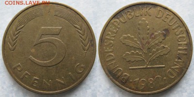 26.Ходячка ФРГ 5 пфеннигов 1949-1995г. - 26.35. -ФРГ 5 пфеннигов 1982 J    6972