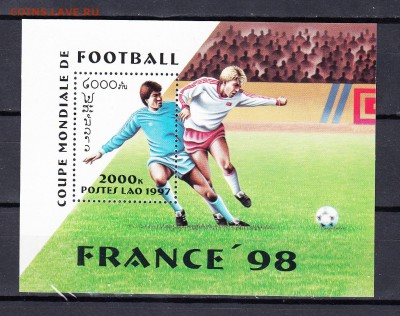 Лаос 1997 футбол ЧМ Франция 98 блок - 5в
